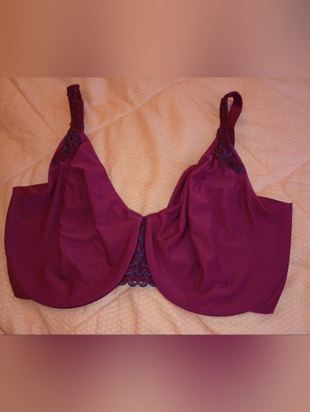 Lilyette Plum Underwire Full-Coverage Bra with Lace Accents